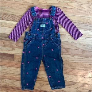 OshKosh B'gosh overalls and onsie. 24 months.